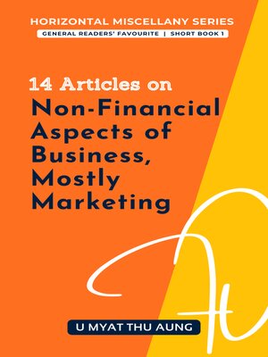 cover image of 14 Articles on Non-Financial Aspects of Business, Mostly Marketing